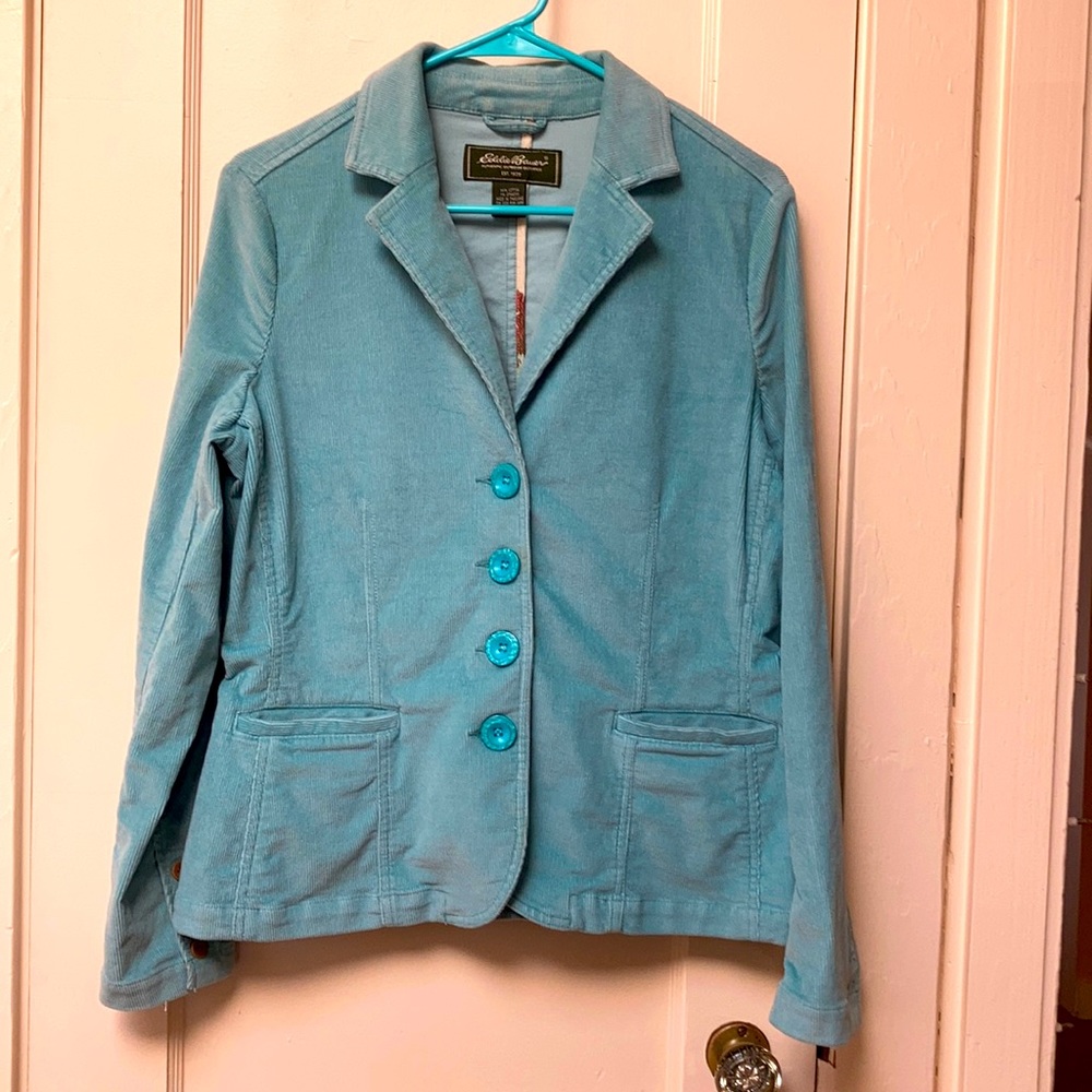 Eddie Bauer Aqua Blue Corduroy Jacket